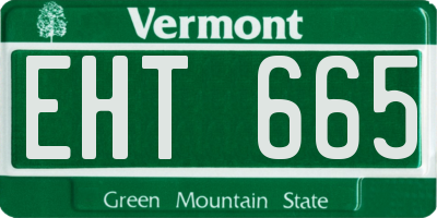 VT license plate EHT665