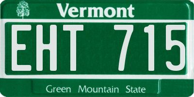 VT license plate EHT715