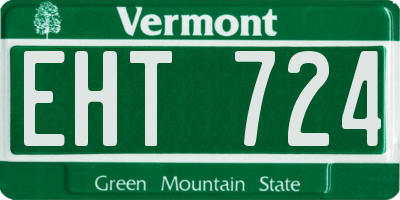 VT license plate EHT724
