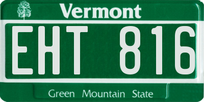 VT license plate EHT816