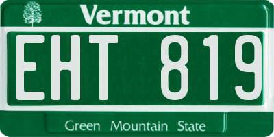 VT license plate EHT819