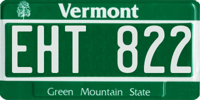 VT license plate EHT822