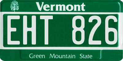 VT license plate EHT826
