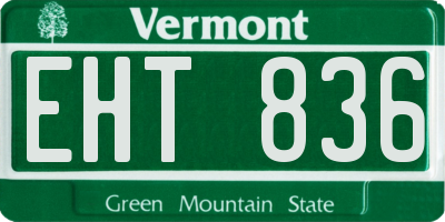 VT license plate EHT836