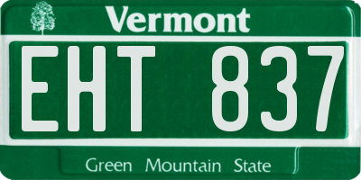 VT license plate EHT837