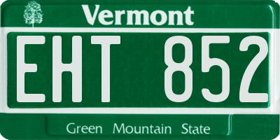 VT license plate EHT852