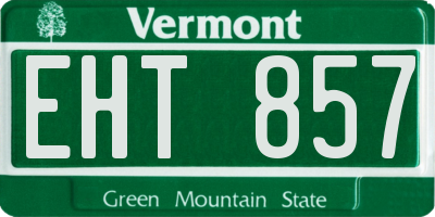 VT license plate EHT857