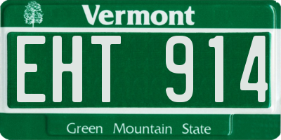 VT license plate EHT914