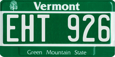 VT license plate EHT926