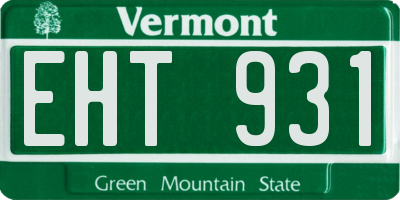 VT license plate EHT931