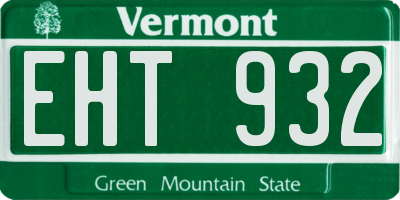 VT license plate EHT932