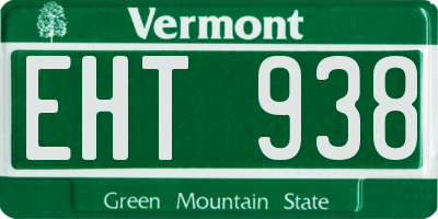 VT license plate EHT938