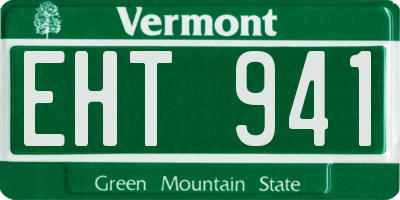 VT license plate EHT941