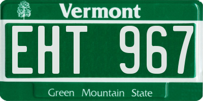 VT license plate EHT967