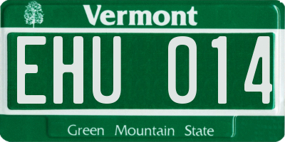 VT license plate EHU014