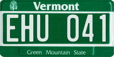VT license plate EHU041