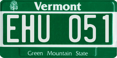 VT license plate EHU051