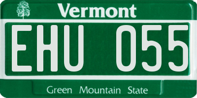 VT license plate EHU055