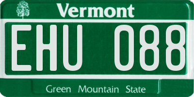 VT license plate EHU088
