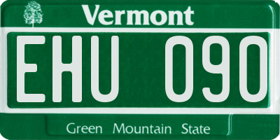 VT license plate EHU090