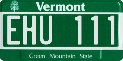 VT license plate EHU111