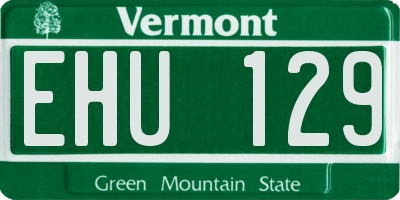 VT license plate EHU129