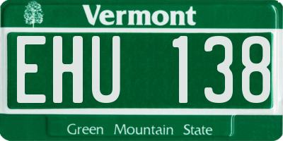VT license plate EHU138