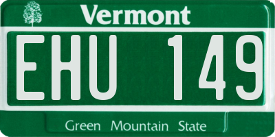 VT license plate EHU149