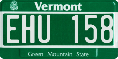 VT license plate EHU158
