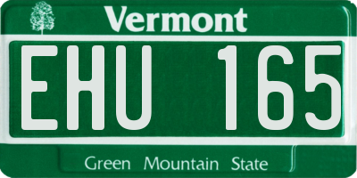 VT license plate EHU165