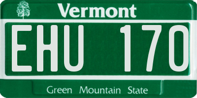 VT license plate EHU170