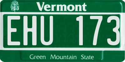 VT license plate EHU173