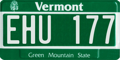 VT license plate EHU177