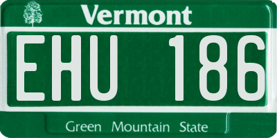 VT license plate EHU186