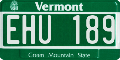 VT license plate EHU189
