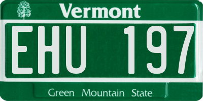 VT license plate EHU197