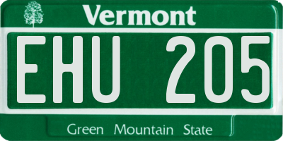 VT license plate EHU205