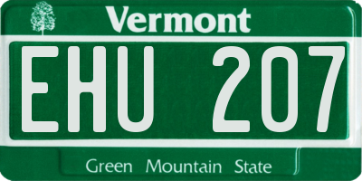 VT license plate EHU207