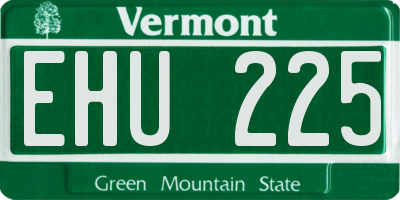 VT license plate EHU225