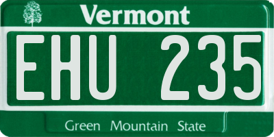 VT license plate EHU235