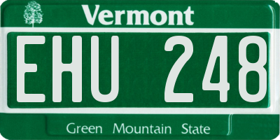 VT license plate EHU248