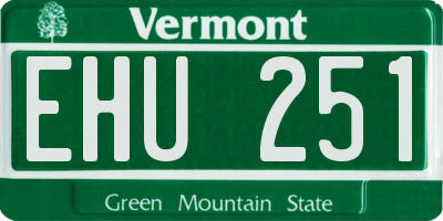 VT license plate EHU251