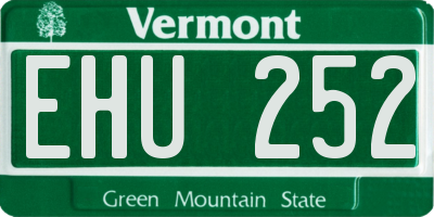 VT license plate EHU252