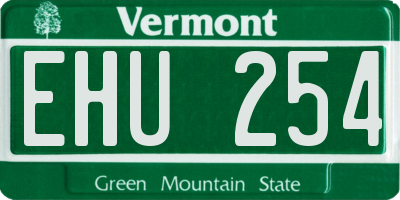 VT license plate EHU254