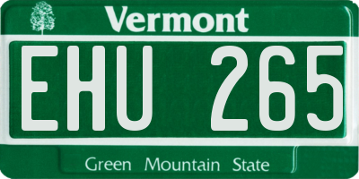 VT license plate EHU265