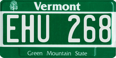 VT license plate EHU268