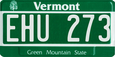 VT license plate EHU273