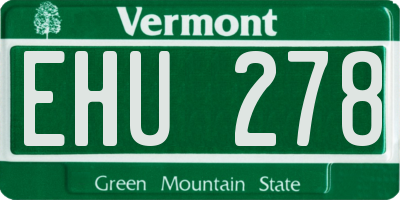 VT license plate EHU278