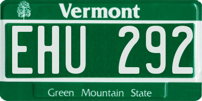 VT license plate EHU292