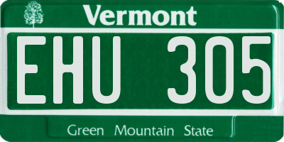 VT license plate EHU305